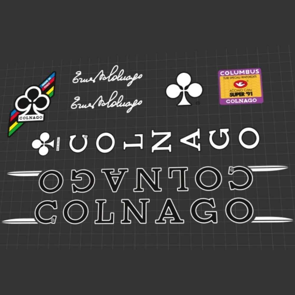 COLNAGO(コルナゴ)SUPER(スーパー)フレームステッカーセット(1991/ブラック/ホワイトアウトライン/ホワイト)