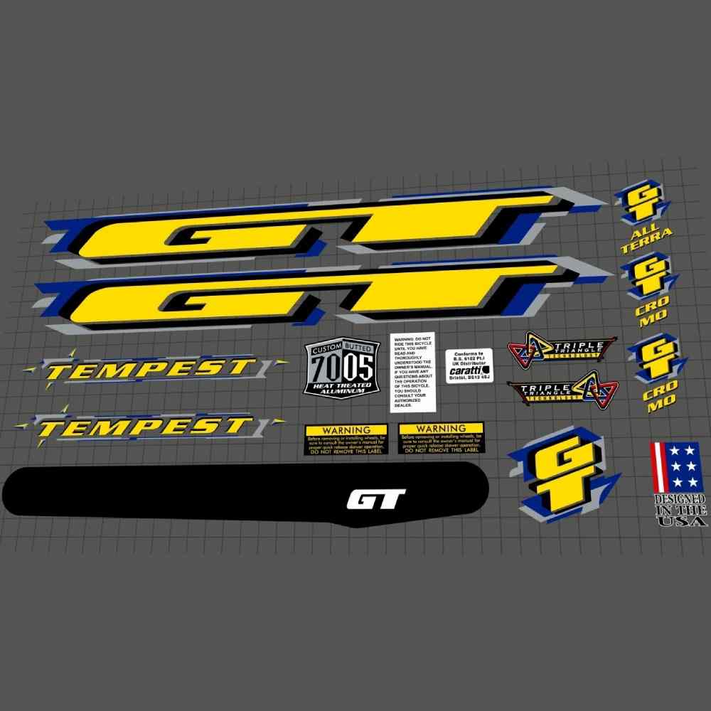 GT(ジーティー)TEMPEST(テンペスト)フレームステッカーセット(1998)