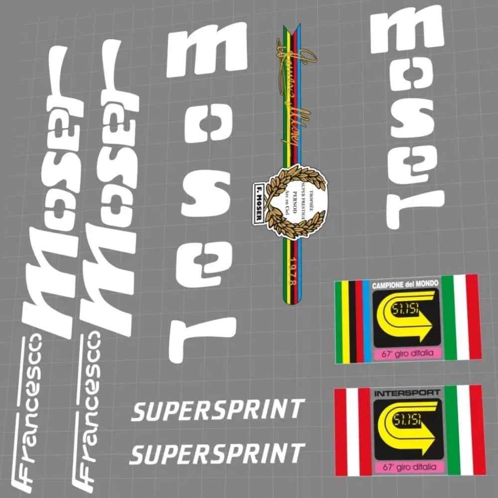 FRANCESCO MOSER(フランチェスコモゼール)SUPERSPRINT CLASSIC(スーパースプリントクラシック)フレームステッカーセット(ホワイト)