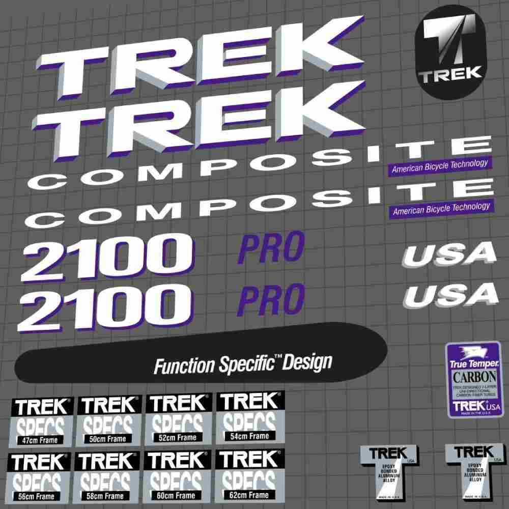 TREK(トレック)COMPOSITE(コンポジット)2100 PRO(プロ)フレームステッカーセット(1991)