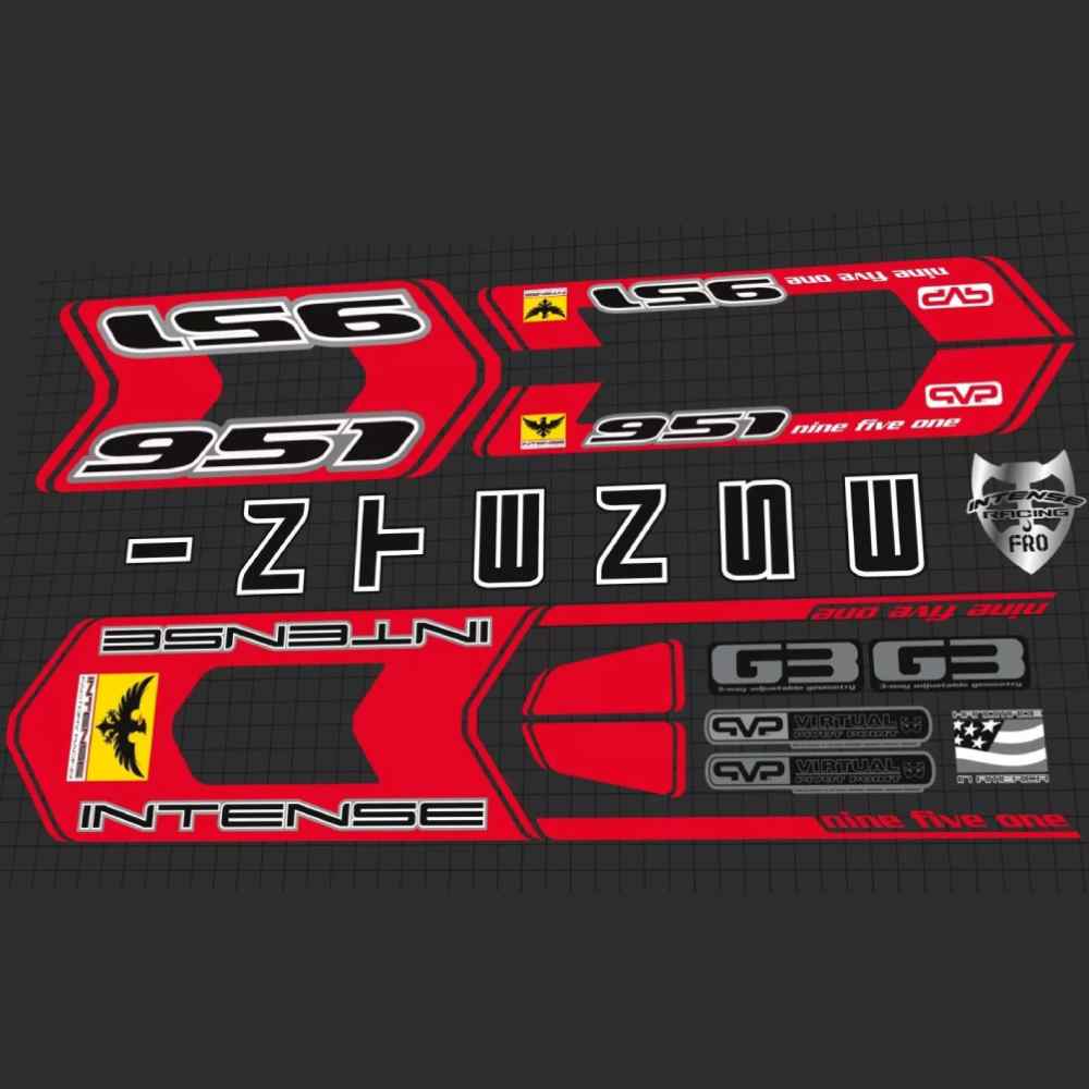 INTENSE(インテンス)951 FROフレームステッカーセット(レッド)