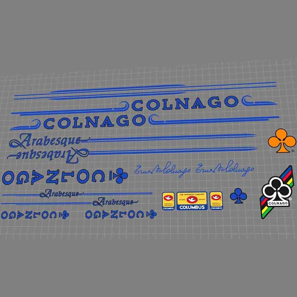 COLNAGO(コルナゴ)Arabesque(アラベスク)フレームステッカーセット(ブルー)