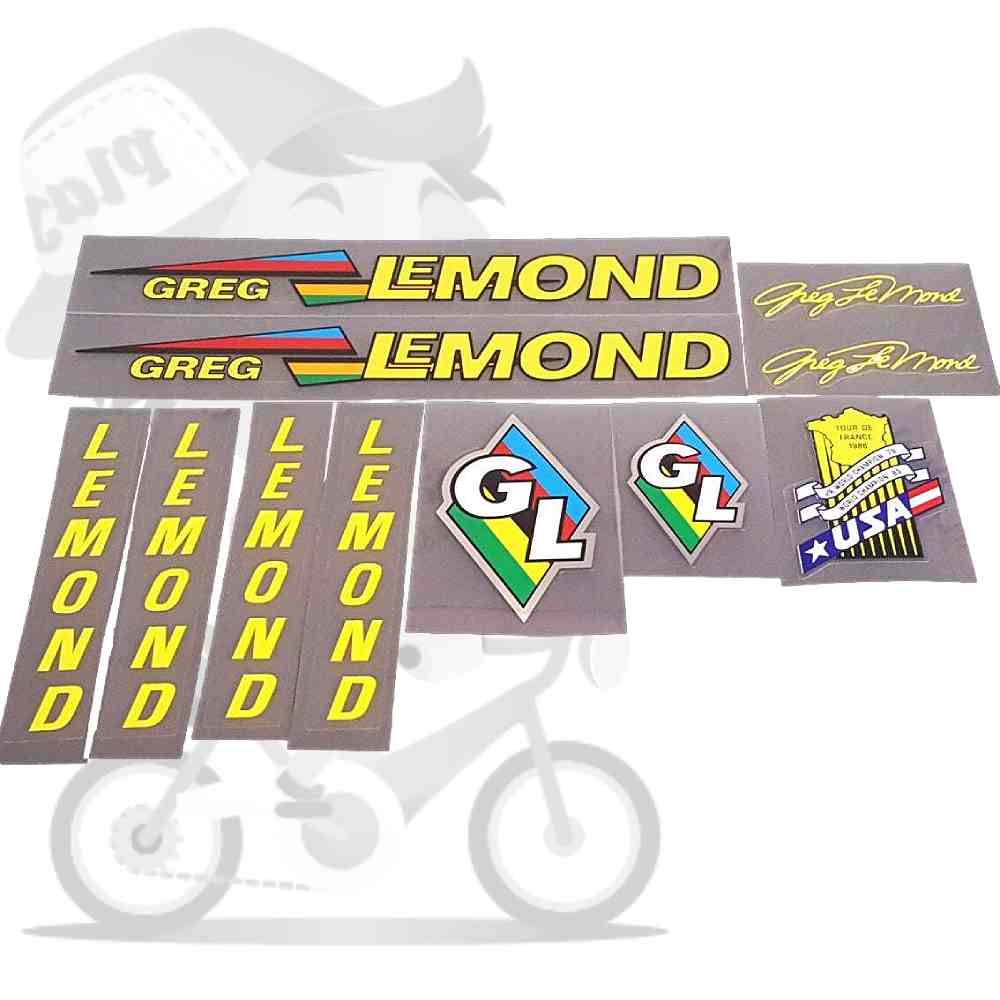 GREG LEMOND(グレッグレモン)フレームステッカーセット(Aデザイン/イエロー)