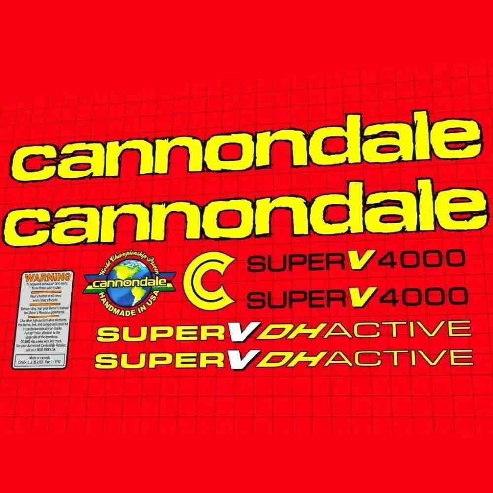 cannondale(キャノンデール)SUPER V DH 4000フレームステッカーセット(1997/MOTO120デカール付)