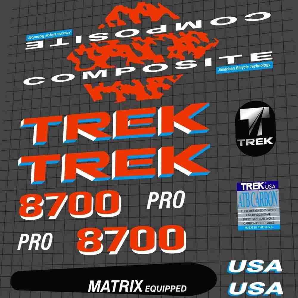TREK(トレック)8700 PRO COMPOSITE(プロコンポジット)フレームステッカーセット(1991)