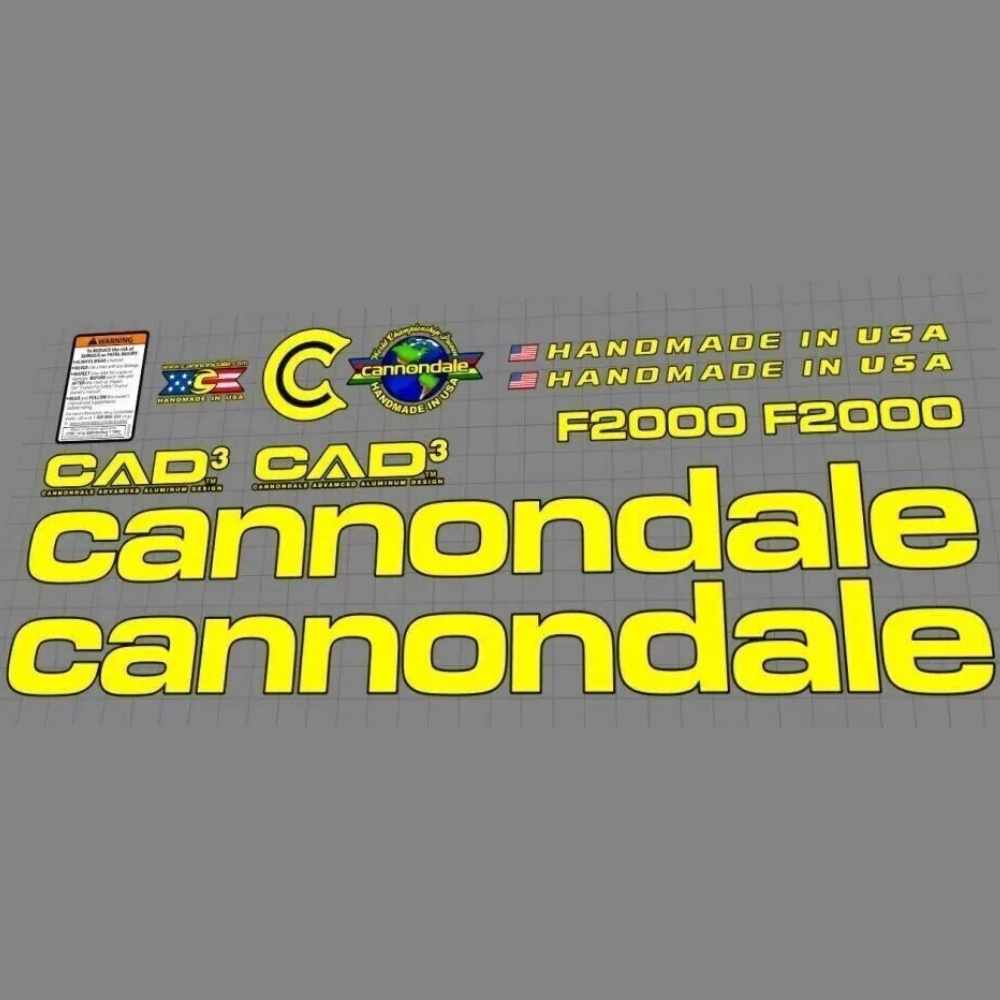 cannondale(キャノンデール)CAD3 F2000フレームステッカーセット(イエロー)