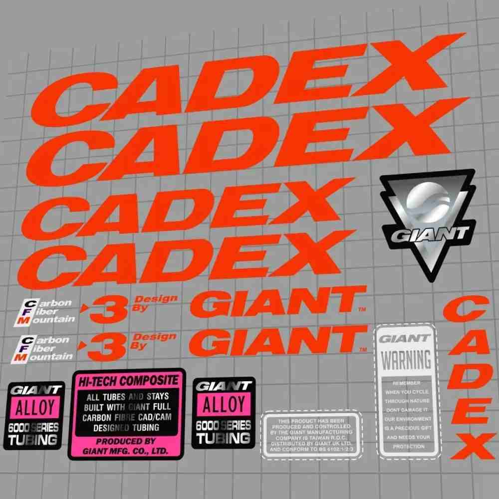 GIANT(ジャイアント)CADEX(カデックス)CFM 3フレームステッカーセット(1993)