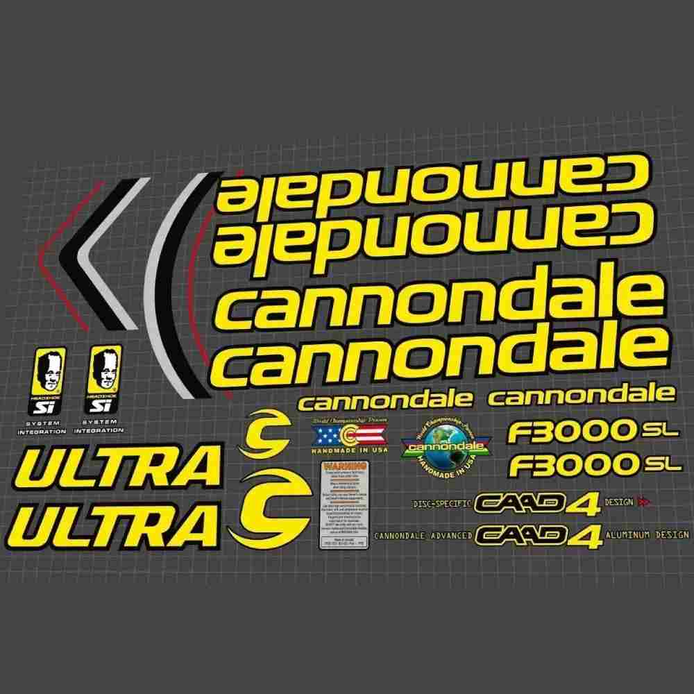 cannondale(キャノンデール)F3000SLフレームステッカーセット(2001)
