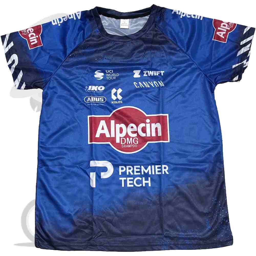 Alpecin PREMIER TECH(アルペシンプレミアテック)プロレーシングチームアフターレースシャツ(Lサイズ/ネイビー系)