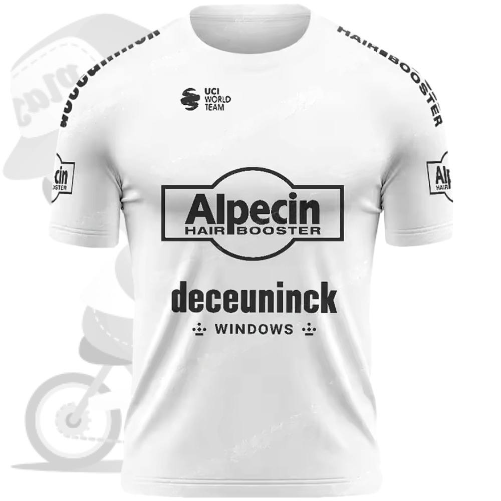 Alpecin-Deceuninck(アルペシンドゥクーニンク)アフターレースシャツ(ホワイト/ブラックロゴ)
