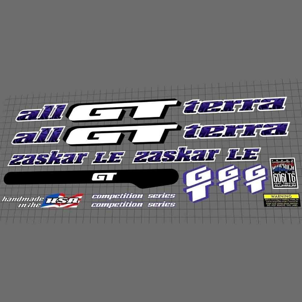 GT(ジーティー)ZASKAR LE(ザスカーエルイー)フレームステッカーセット(1994/パープル)