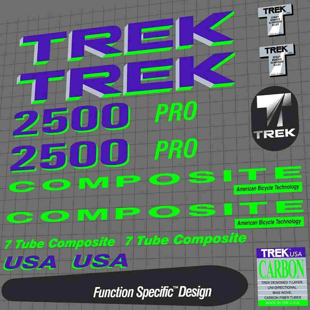 TREK(トレック)2500 PROフレームステッカーセット(1991)