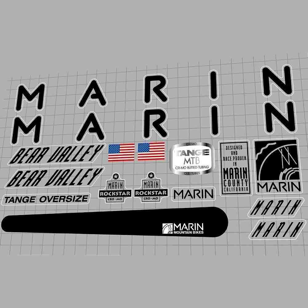 MARIN(マリン)BEAR VALLEY(ベアバレー)フレームステッカーセット(1991)