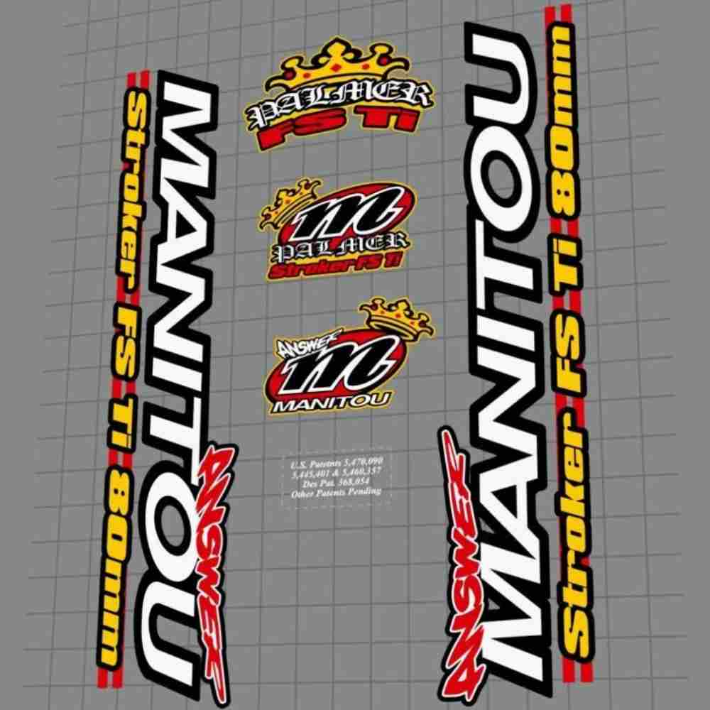 ANSWER MANITOU(アンサーマニトゥ)FS Tiフロントサスペンションフォークステッカーセット(SHAUN PALMER EDITION(ショーンパーマーエディション)/1998)