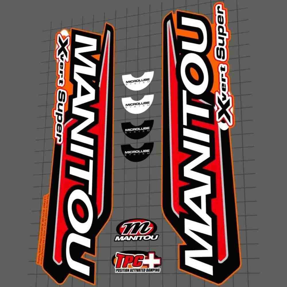 MANITOU(マニトゥ)X-vert Super(エックスバートスーパー)Front Suspension Fork(フロントサスペンションフォーク)ステッカーセット(オレンジ/2001)