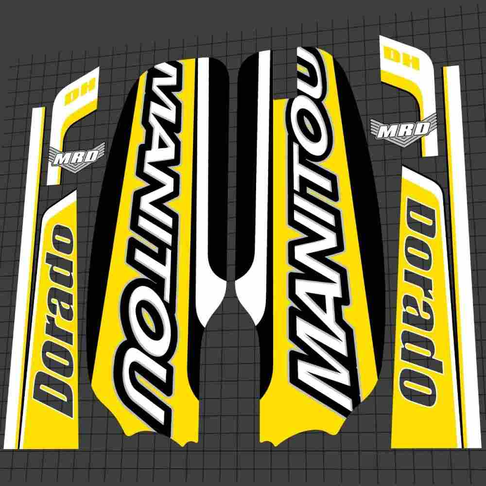 MANITOU(マニトゥ)Dorado DH(ドラドディーエイチ)フロントサスペンションフォークステッカーセット(イエロー/2005)