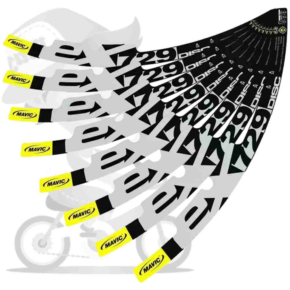 MAVIC(マヴィック)ex729 Discリムステッカーセット(グレー/ブラック/イエロー/リム2本分