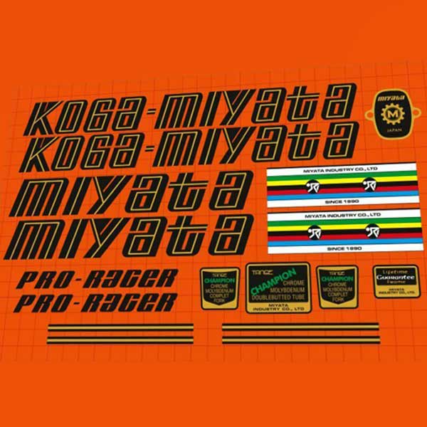 KOGA MIYATA(コガミヤタ)PRO RACER(プロレーサー)フレームステッカーセット(1978)