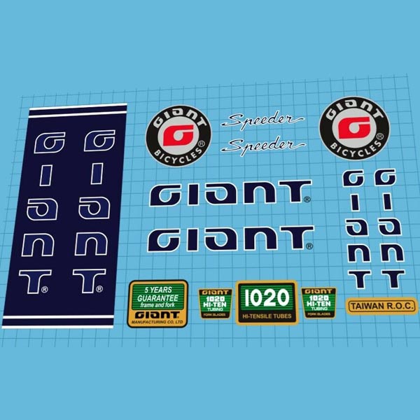 GIANT(ジャイアント)SPEEDER(スピーダー)1020 Hi-Tenフレームステッカーセット(1987)