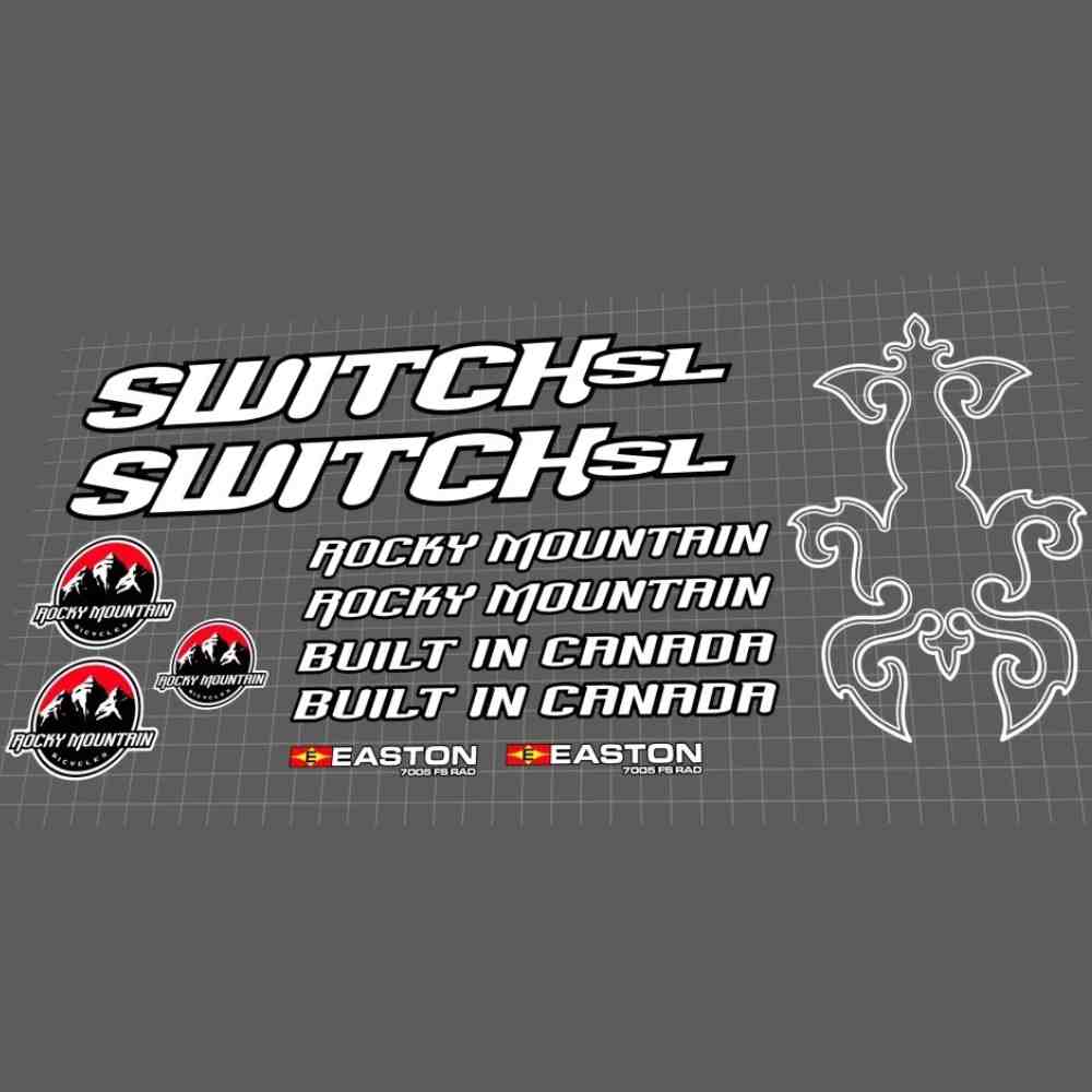 ROCKY MOUNTAIN(ロッキーマウンテン)SWITCH(スウィッチ)フレームステッカーセット(2005/ホワイト)